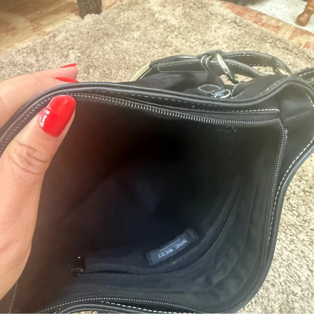 Nine west Black Leather crossbody! NWOT!